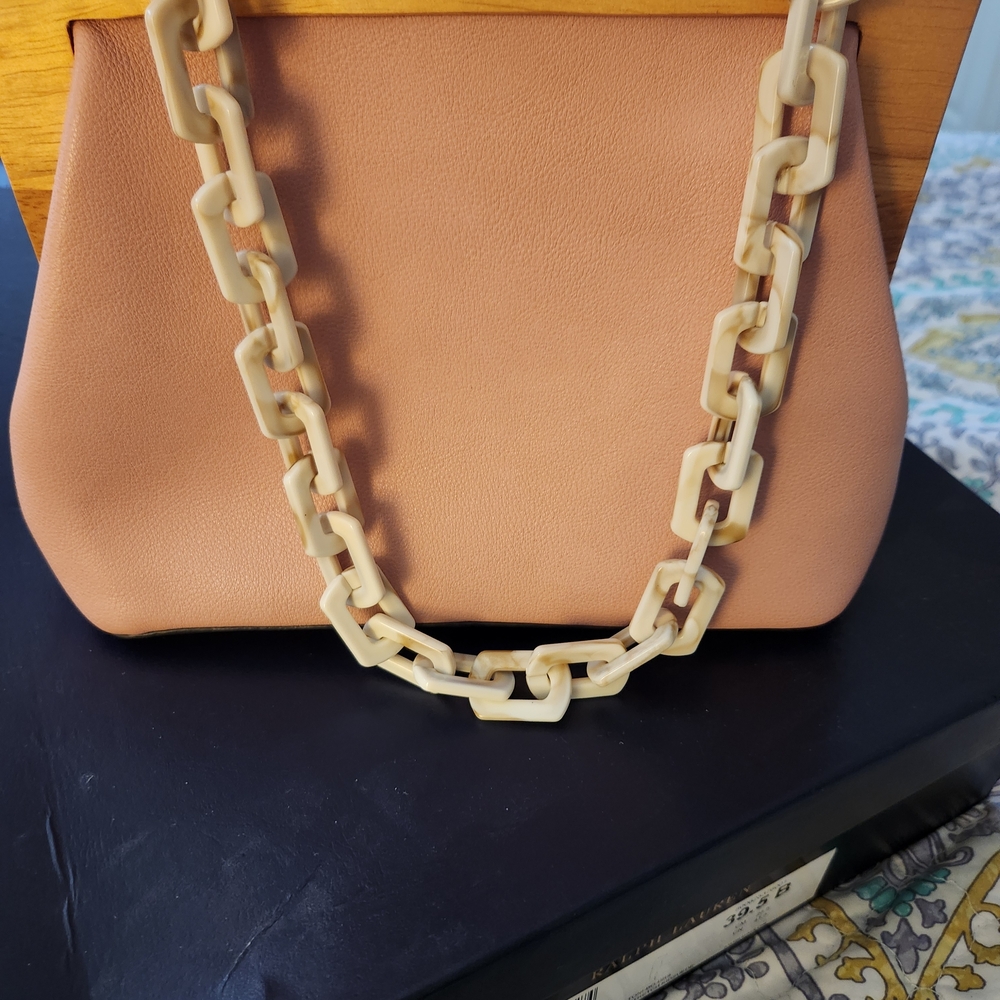 Tiffany & Fred Tan Shoulder Bag with Chain Detail